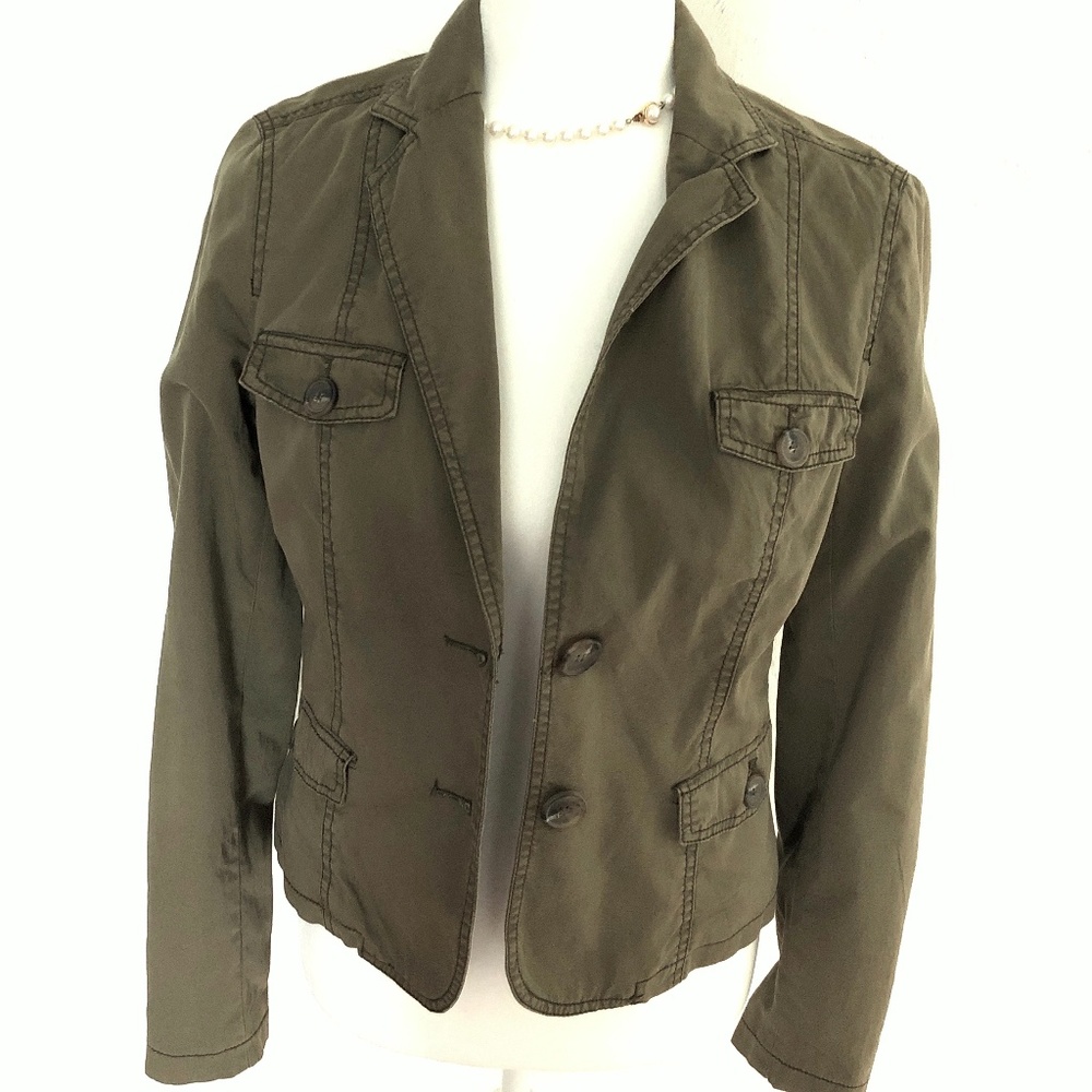 Zara Basic Olive Utility Jacket - image 1